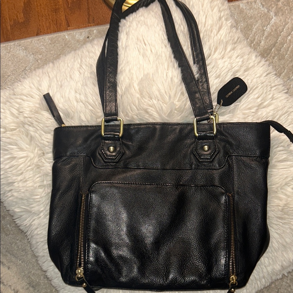Y2K Black Leather Shoulder Bag